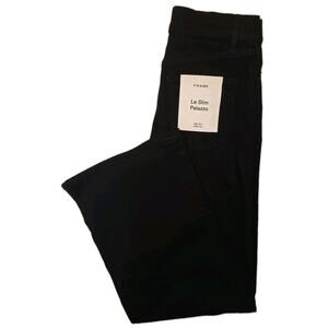 NWT 28 Women's FRAME Jeans Le Slim Palazzo Black High Rise Wide Leg MSRP $268